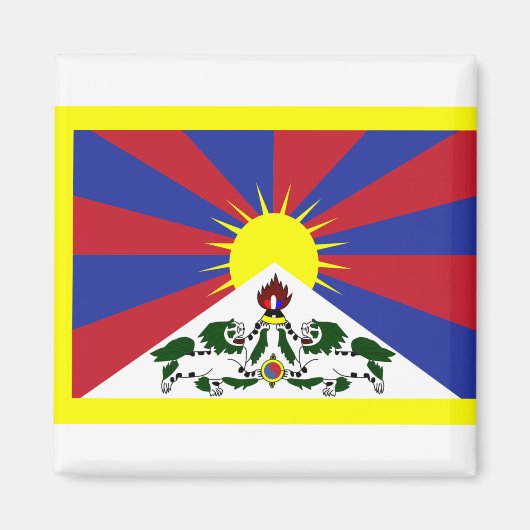 Vlag van Tibet Magneet (Voorkant)