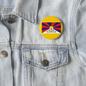 Vlag van Tibet Ronde Button 5,7 Cm (In situ)
