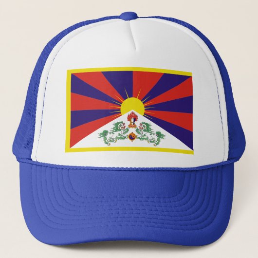 Vlag van Tibet Trucker Pet (Voorkant)