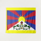 Vlag van Tibet Wandkleed (Voorkant (horizontaal))