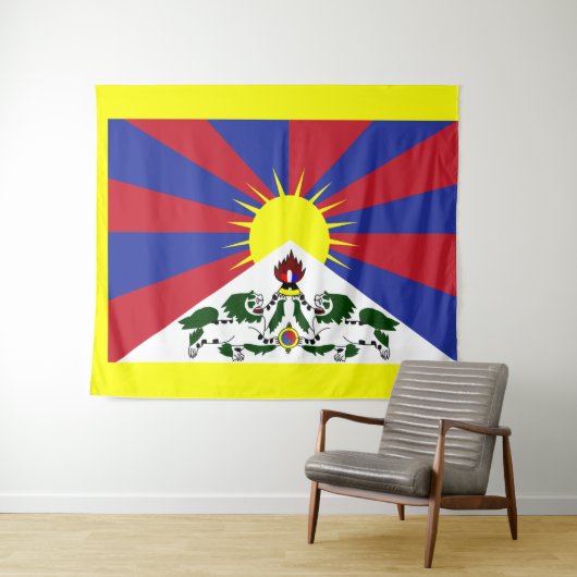 Vlag van Tibet Wandkleed (In Situ (horizontaal))