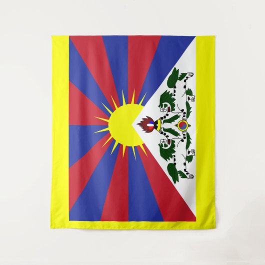 Vlag van Tibet Wandkleed (Voorkant)