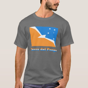 vlag van Tierra del Fuego met naam T-shirt