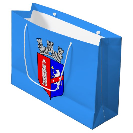 Vlag van Tirana, Albanese grootscheepse Gift Bag Groot Cadeauzakje (Voorkant Gekanteld)