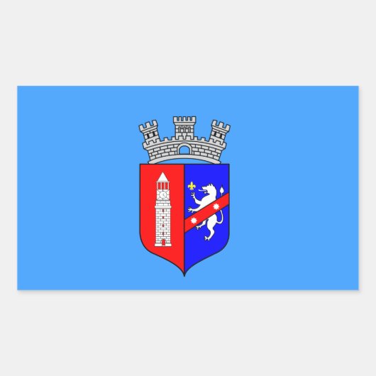 Vlag van Tirana, Albanese rechthoekige sticker (Voorkant)