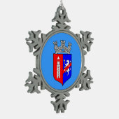 Vlag van Tirana, Albanië Snowflake Pewter Kerstmis Tin Sneeuwvlok Ornament (Links)