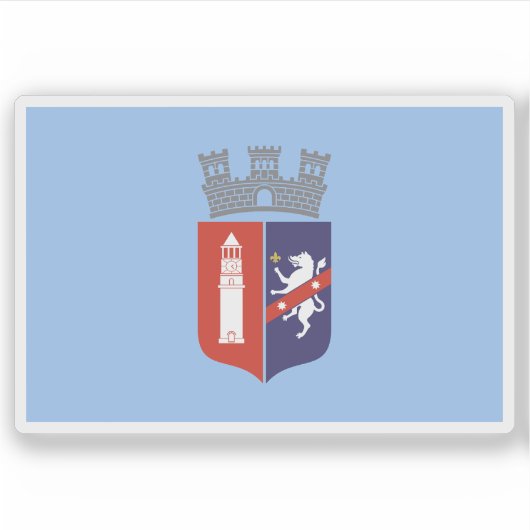 Vlag van Tirana, Albanië Sticker (Voorkant)