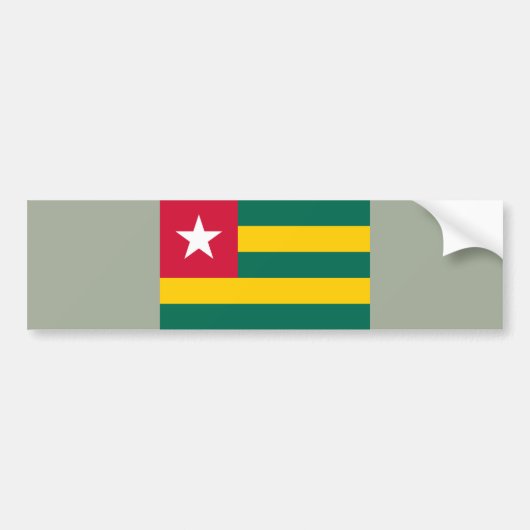 Vlag van Togo Bumpersticker (Voorkant)