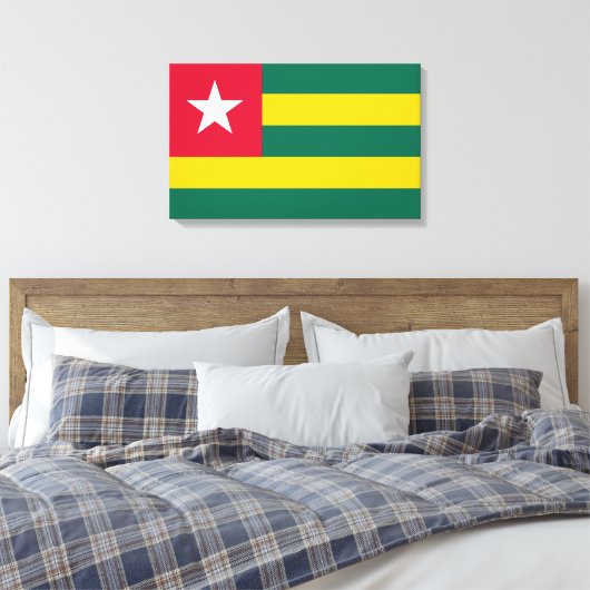 Vlag van Togo Canvas Afdruk (Insitu (Slaapkamer))