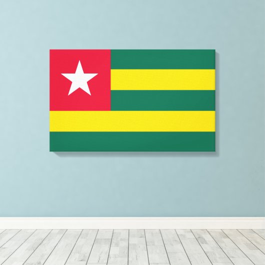 Vlag van Togo Canvas Afdruk (Insitu (Houten vloer))