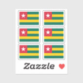 Vlag van Togo Collectie pack van 6 Sticker (Vel)