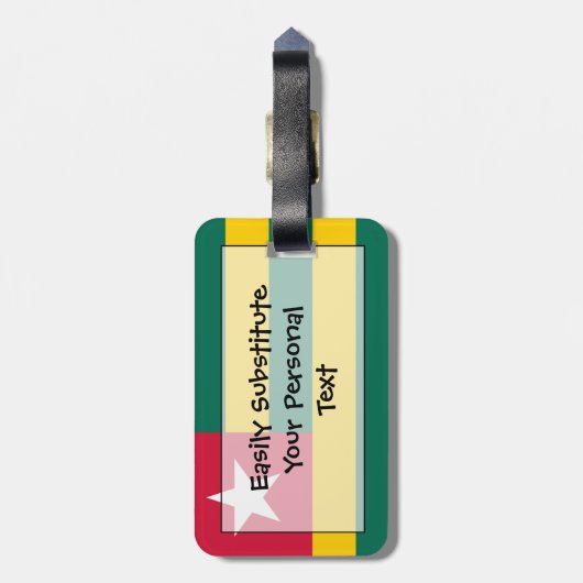 Vlag van Togo Easy ID Personal Bagagelabel (Achterkant verticaal)