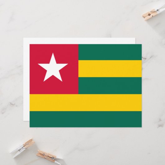 Vlag van Togo Kaart (Voorkant / Achterkant in situ)