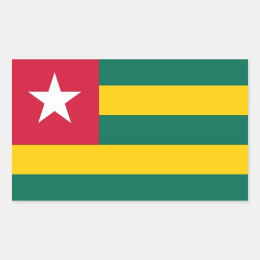 Vlag van Togo Rechthoekige Sticker (Voorkant)