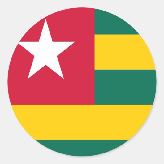 Vlag van Togo Ronde Sticker (Voorkant)