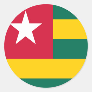 Vlag van Togo Ronde Sticker