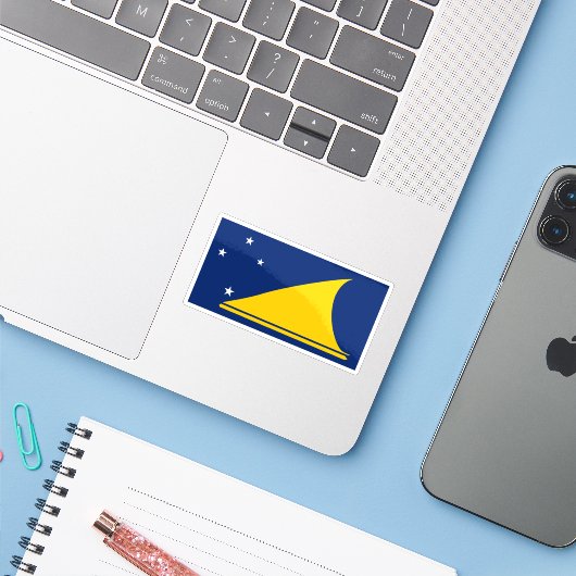 Vlag van Tokelau, Nieuw-Zeeland Sticker (Laptop met iPhone)