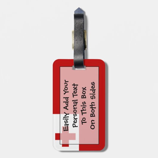 Vlag van Tonga Easy ID Persoonlijk Bagagelabel (Achterkant verticaal)