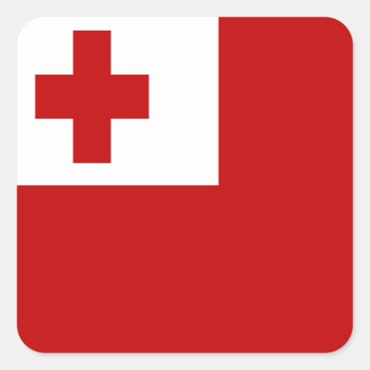 VLAG VAN TONGA VIERKANTE STICKER (Voorkant)