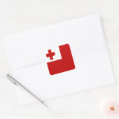 VLAG VAN TONGA VIERKANTE STICKER (Envelop)