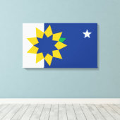 Vlag van Topeka (Kansas) Canvas Afdruk (Insitu (Houten vloer))