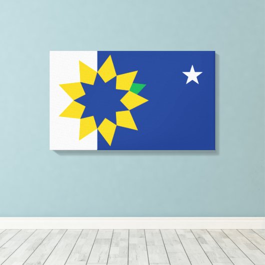 Vlag van Topeka (Kansas) Canvas Afdruk (Insitu (Houten vloer))