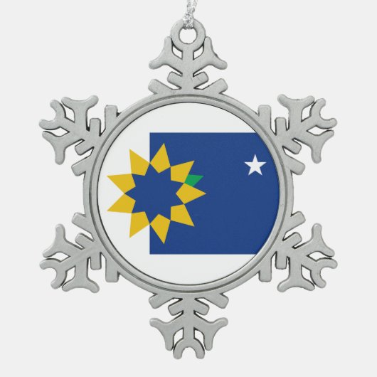 Vlag van Topeka, Kansas Tin Sneeuwvlok Ornament (Voorkant)