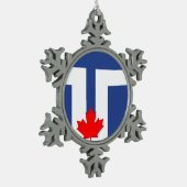 Vlag van Toronto, Ontari Tin Sneeuwvlok Ornament (Links)