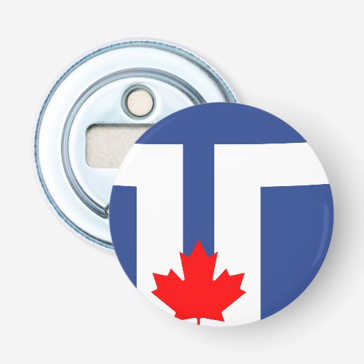 Vlag van Toronto, Ontario Flesopener Button Flesopener (Voorkant)