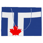 Vlag van Toronto, Ontario Gift Bag Groot Cadeauzakje (Achterkant)