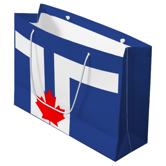 Vlag van Toronto, Ontario Gift Bag Groot Cadeauzakje (Voorkant Gekanteld)