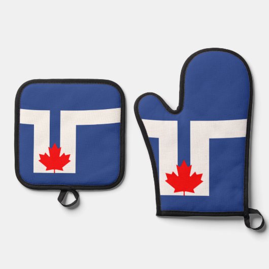 Vlag van Toronto, Ontario Ovenwant & Pannenlap Set (Voorkant)