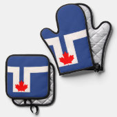 Vlag van Toronto, Ontario Ovenwant & Pannenlap Set (Voorkant / Achterkant)