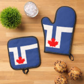 Vlag van Toronto, Ontario Ovenwant & Pannenlap Set (Top down)
