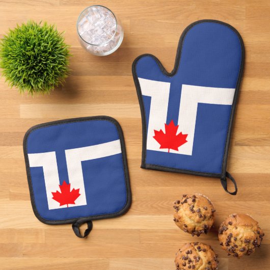 Vlag van Toronto, Ontario Ovenwant & Pannenlap Set (Top down)