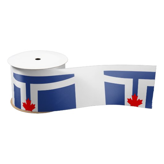 Vlag van Toronto, Ontario Satin Ribbon Satijnen Lint (Spoel)