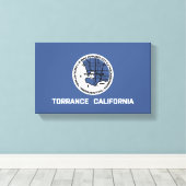 Vlag van Torrance (Californië) Canvas Afdruk (Insitu (Houten vloer))