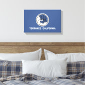 Vlag van Torrance (Californië) Canvas Afdruk (Insitu (Slaapkamer))