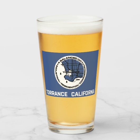 Vlag van Torrance (Californië) Glas (Voorkant gevuld)