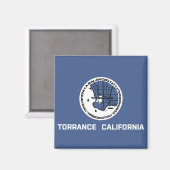 Vlag van Torrance (Californië) Magneet (Voorkant / Achterkant)