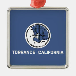 Vlag van Torrance (Californië) Metalen Ornament