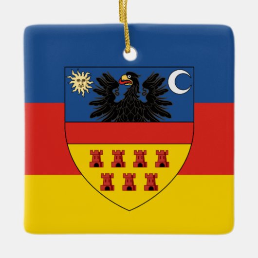 Vlag van Transsylvanië Keramisch Ornament (Voorkant)