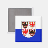 Vlag van Trentino-Alto Adige (Italië) Magneet (Voorkant / Achterkant)
