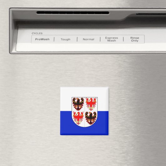 Vlag van Trentino-Alto Adige (Italië) Magneet (Insitu (Vaatwasser))