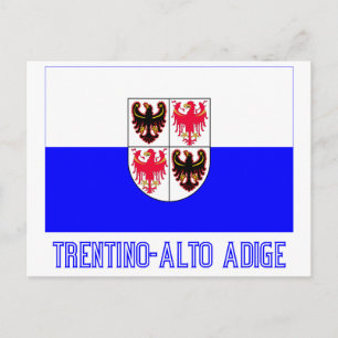 vlag van Trentino-Alto Adige met naam Briefkaart