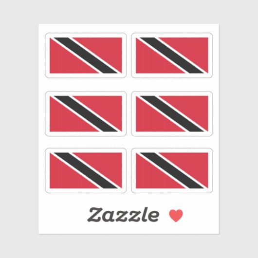 vlag van Trindadian en Tobagonian (Trinbagonian) Sticker (Vel)