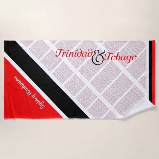 Vlag van Trinidad en Tobago bij Jouw naam Strandlaken (Voorkant)