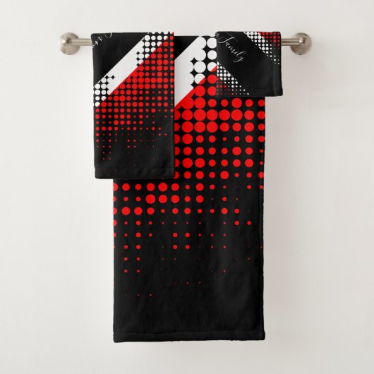 Vlag van Trinidad en Tobago Dot | Familienaam Bad Handdoek (Insitu)