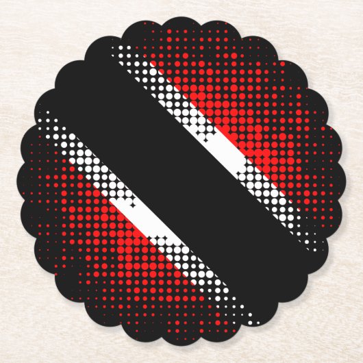 Vlag van Trinidad en Tobago Dot Kartonnen Onderzetters (Voorkant)