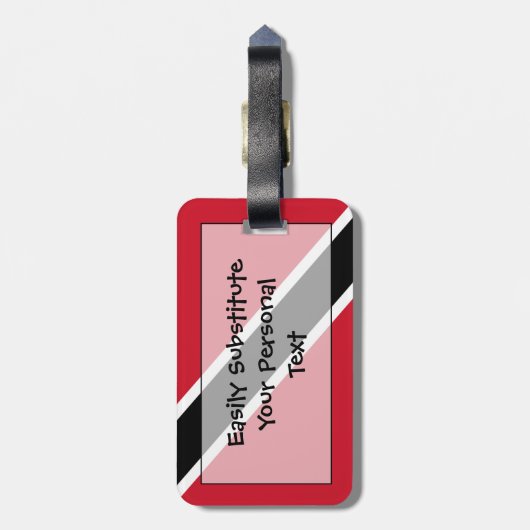 Vlag van Trinidad en Tobago Easy ID Personal Bagagelabel (Achterkant verticaal)